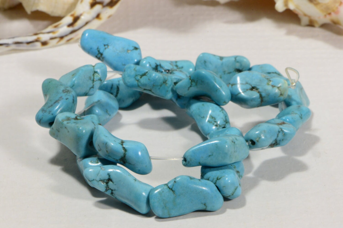 Magnesite Nugget Beads  Gemstone Bead Jewelry Making Supplies 16x8x6mm 16" Strand