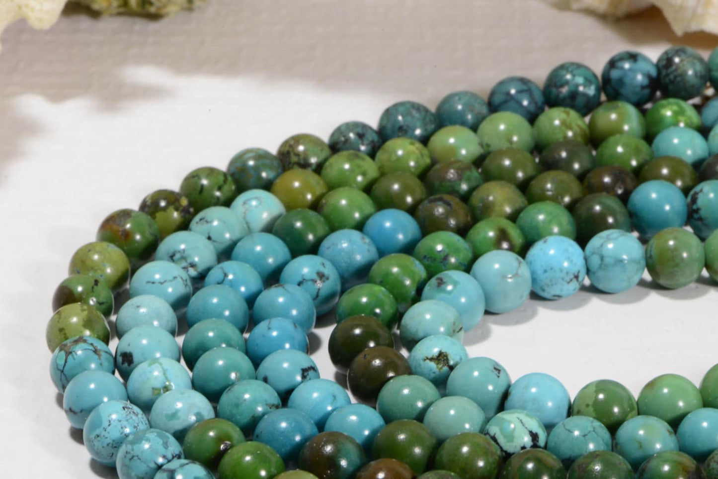 8mm African Turquoise Jasper Beads: Round Gemstone Strand