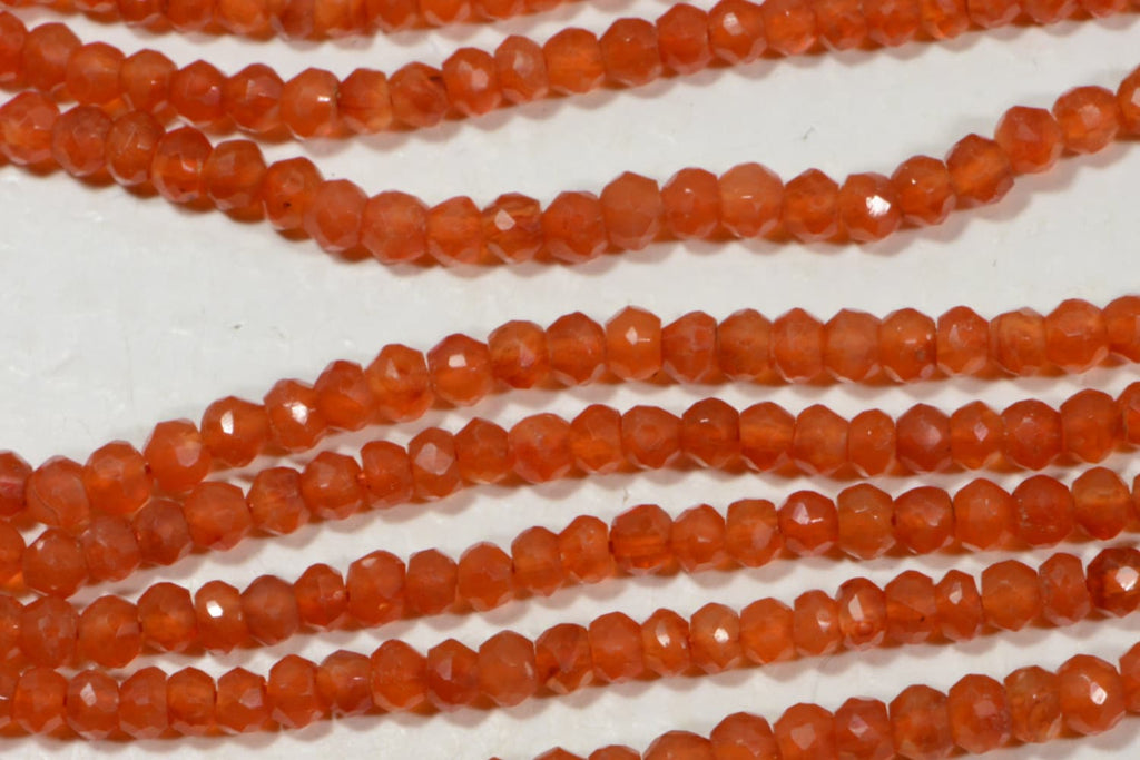 Carnelian  3.4x2.4mm faceted rondelle Natural Gemstone Beads Jewelry Making Supplies