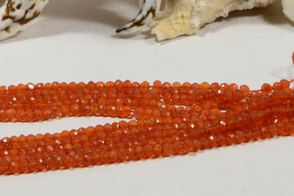 Carnelian  3.4x2.4mm faceted rondelle Natural Gemstone Beads Jewelry Making Supplies