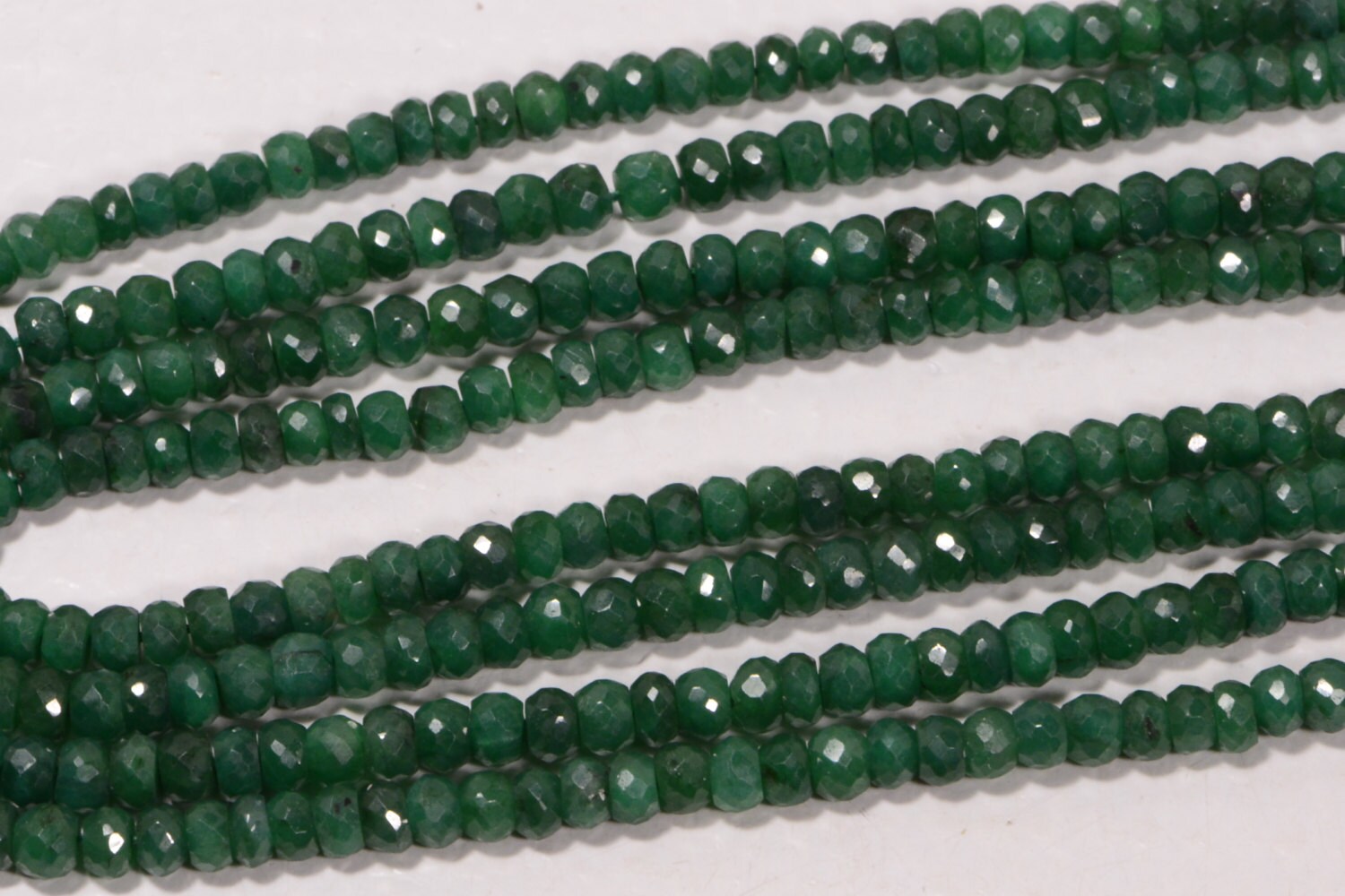 Faceted Emerald Rondelle Beads: 4x2.6mm Gemstone Jewelry Supplies