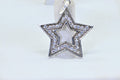 Diamond Star Pendant Charm 14 K White Gold Over Sterling Silver