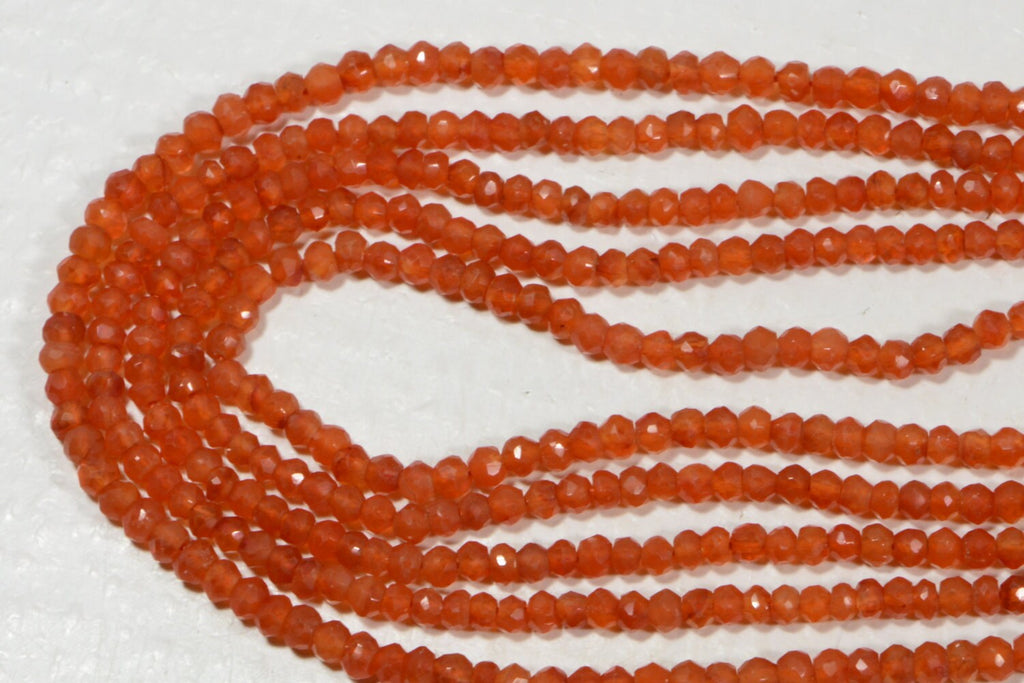 Carnelian  3.4x2.4mm faceted rondelle Natural Gemstone Beads Jewelry Making Supplies