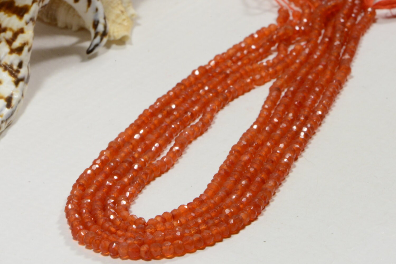 Carnelian  3.4x2.4mm faceted rondelle Natural Gemstone Beads Jewelry Making Supplies