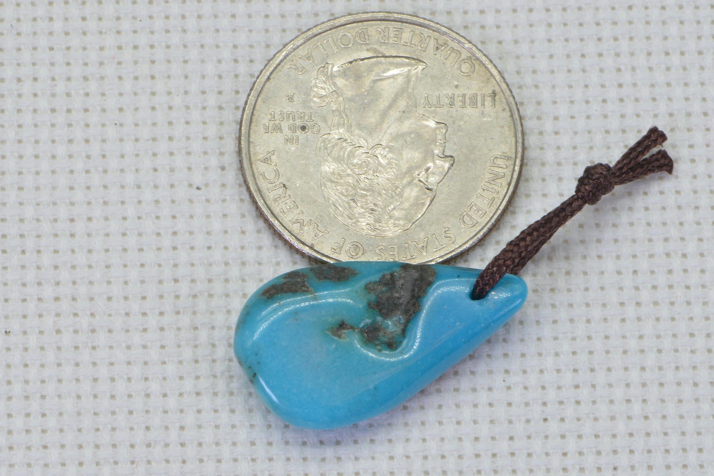 Kingman Turquoise Slab: Arizona Blue Teardrop Bead (25X13.9mm)