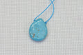 Arizona Sleeping Beauty Turquoise Raw Slab Pendant  Free Form Teardrop