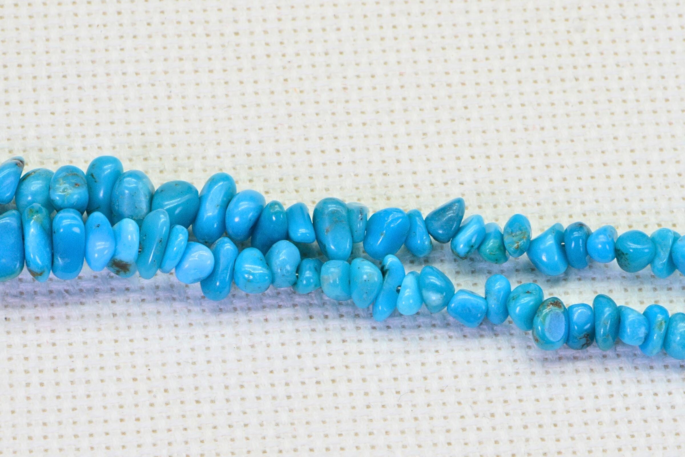 Genuine Arizona Sleeping Beauty Turquoise Small Nugget & Teardrop Necklace Choker Sterling Silver