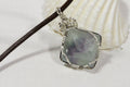 Wire Wrapped Fluorite Pendant: Sterling Silver Geometric Necklace
