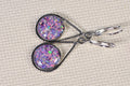 Australian Opal Mosaic Earrings: Sterling Silver Bezel Set