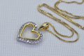 CZ Heart Pendant: 14K Gold Over Sterling Silver, Mother's Gift