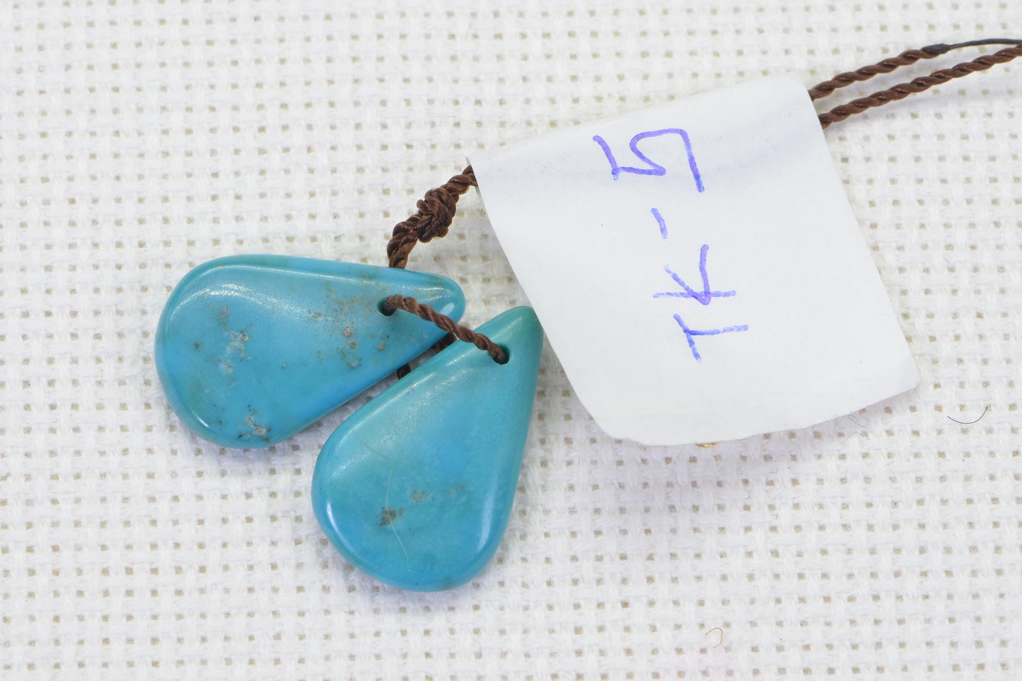 Kingman Turquoise Teardrop Beads: Arizona Blue Gemstone Pair