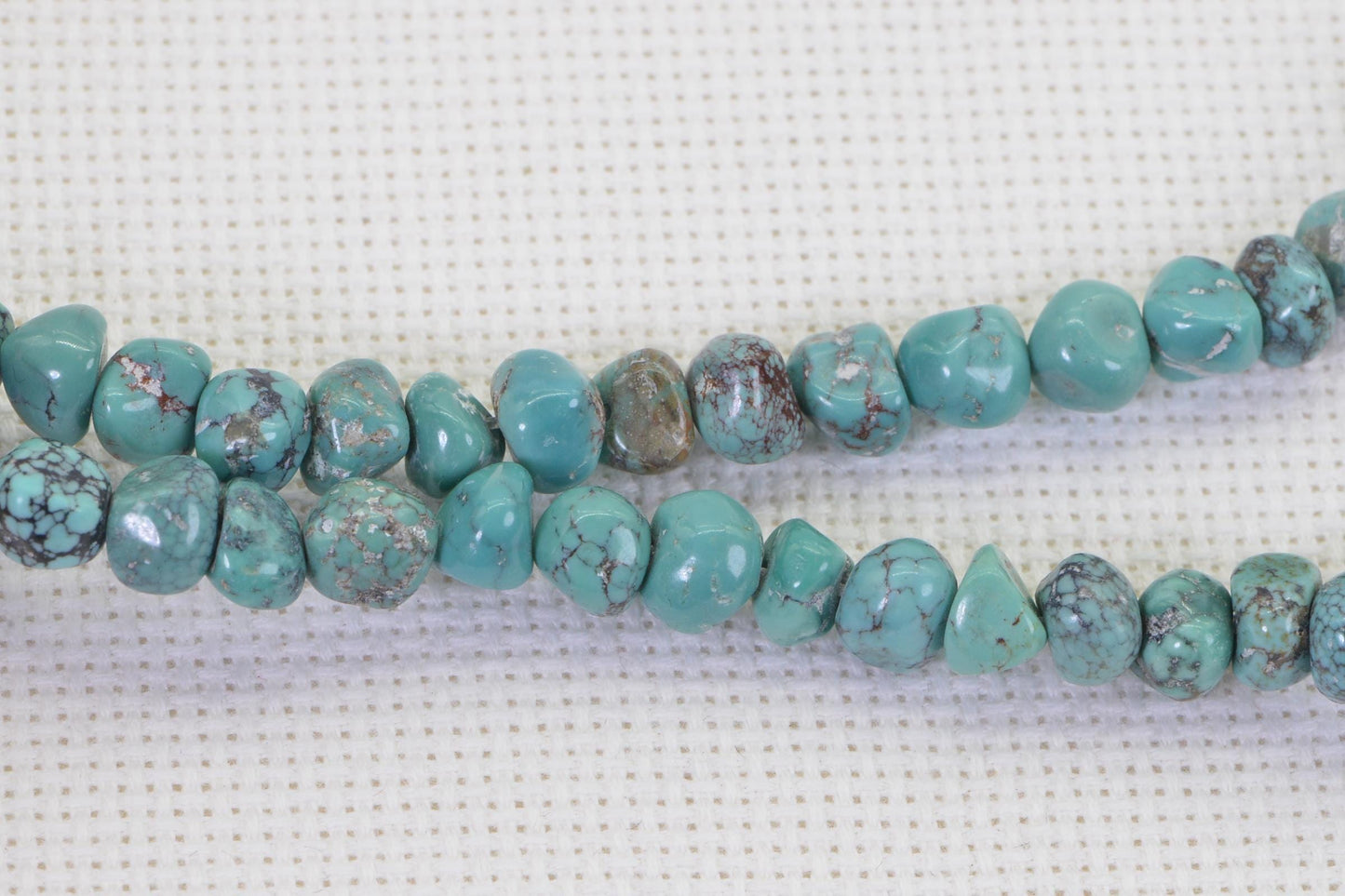 Kingman Turquoise Nugget Beads: Natural Arizona Gemstone Strand