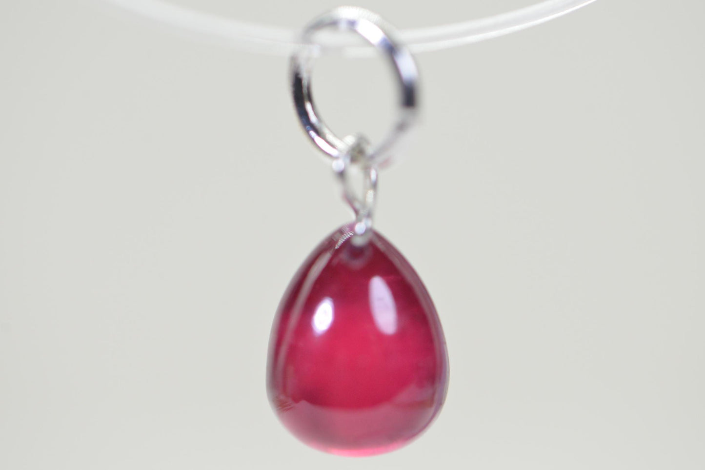 Handmade Raspberry Ruby Pendant: 14K Yellow Gold Wire Wrap, July Birthstone