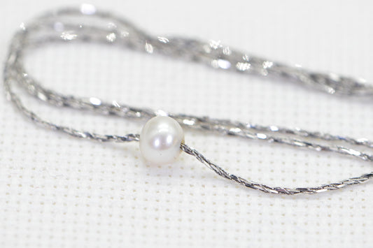 18K White Gold Rope Necklace: South Sea Pearl Choker