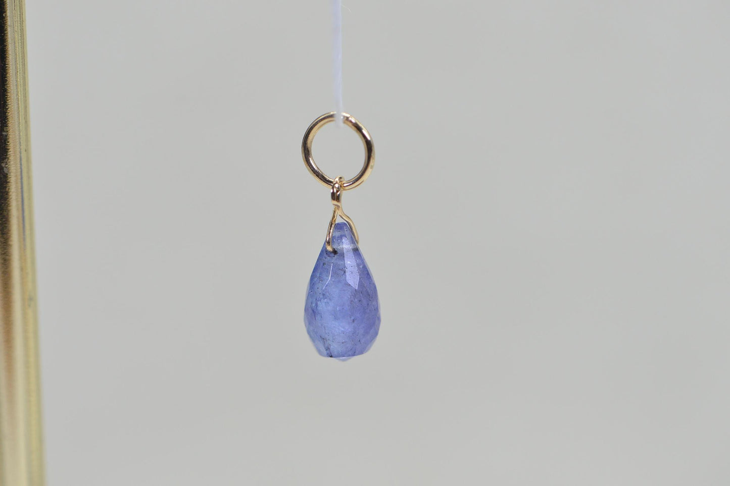 Tanzanite Teardrop Pendant: 14K Gold Wire Wrapped Gemstone