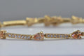 14K Gold Vermeil Tennis Bracelet: Peach CZ Teardrop, Sterling Silver