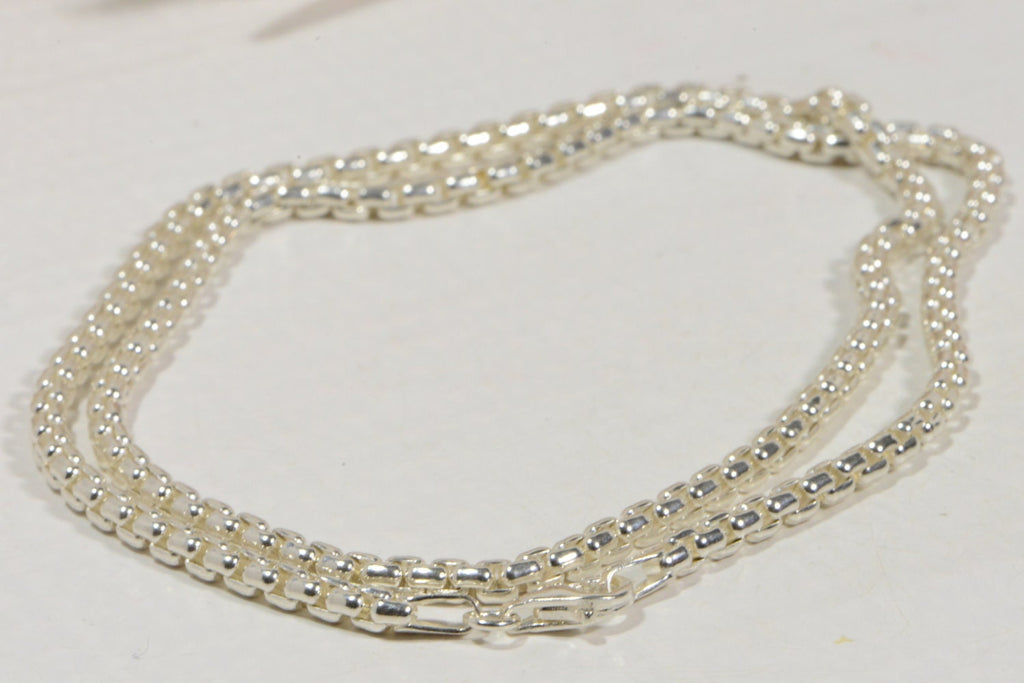 Italian Sterling Silver Rounded Box Chain - 18 inch