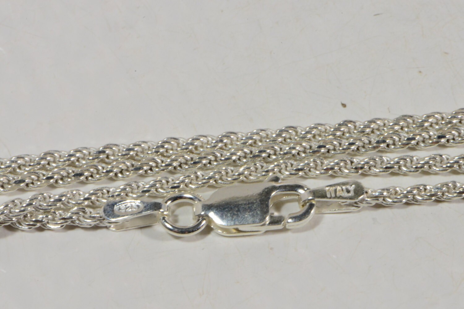 Italian Sterling Silver Diamond Cut Rope Chain - 20 Inch