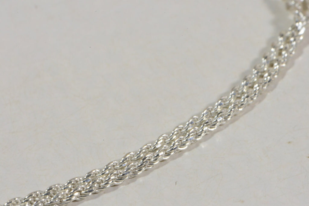 Italian Sterling Silver Diamond Cut Rope Chain - 20 Inch