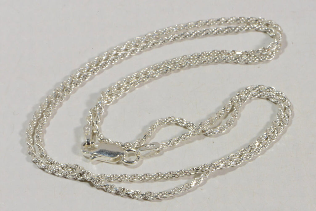 Italian Sterling Silver Diamond Cut Rope Chain - 20 Inch