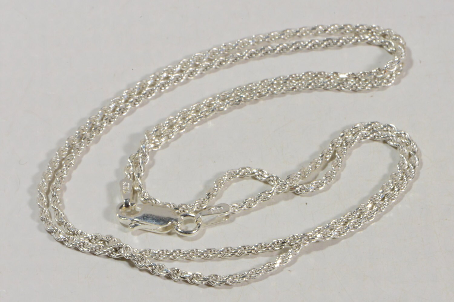 Italian Sterling Silver Diamond Cut Rope Chain - 20 Inch