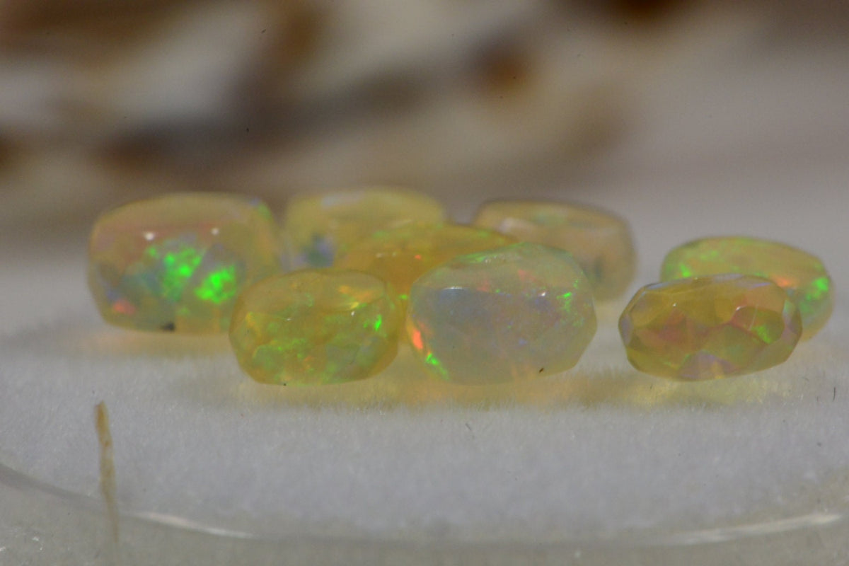 Ethiopian Welo Opal Faceted Beads: Natural Gemstone Rondelles