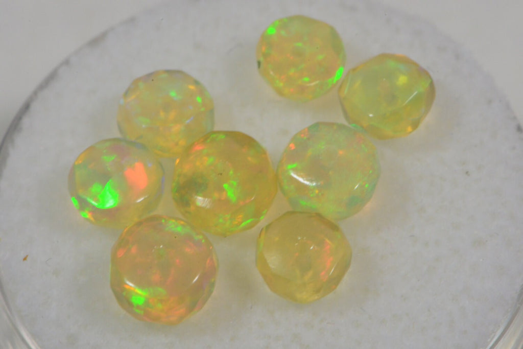 Ethiopian Welo Opal Faceted Beads: Natural Gemstone Rondelles