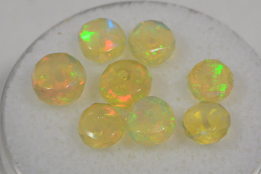 Ethiopian Welo Opal Faceted Beads: Natural Gemstone Rondelles