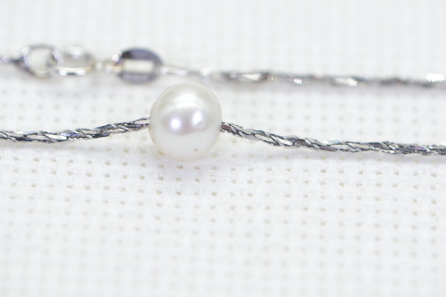 18K White Gold Rope Necklace: South Sea Pearl Choker