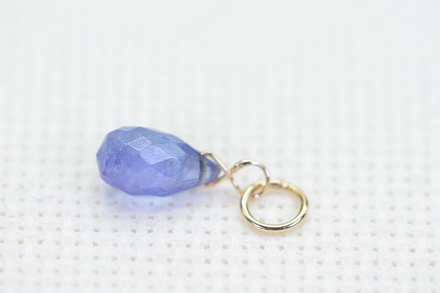 Tanzanite Teardrop Pendant: 14K Gold Wire Wrapped Gemstone