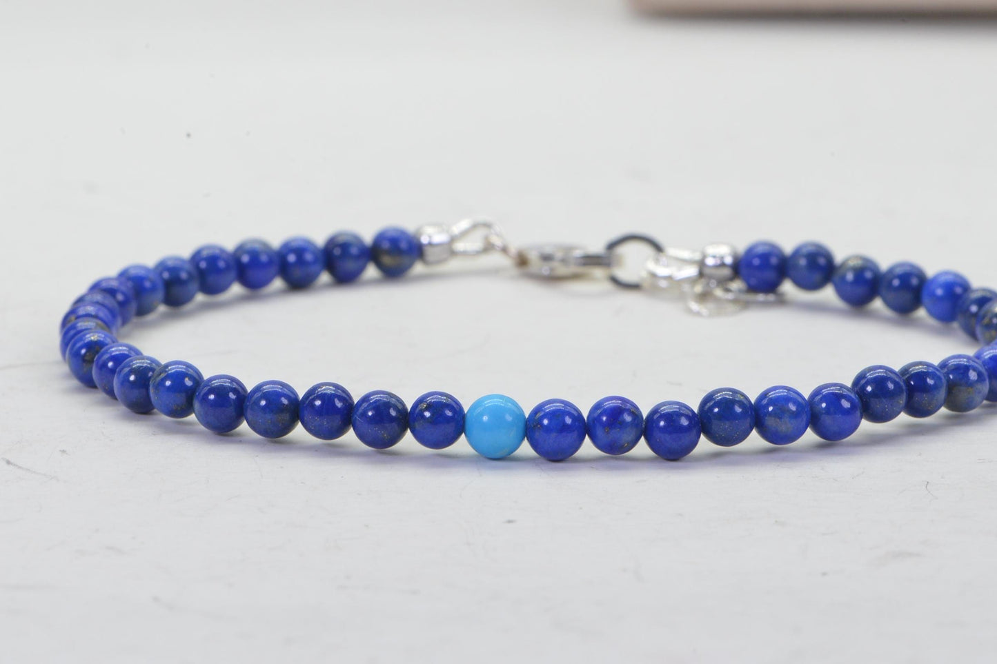 Lapis Lazuli & Sleeping Beauty Turquoise Bracelet: Sterling Silver
