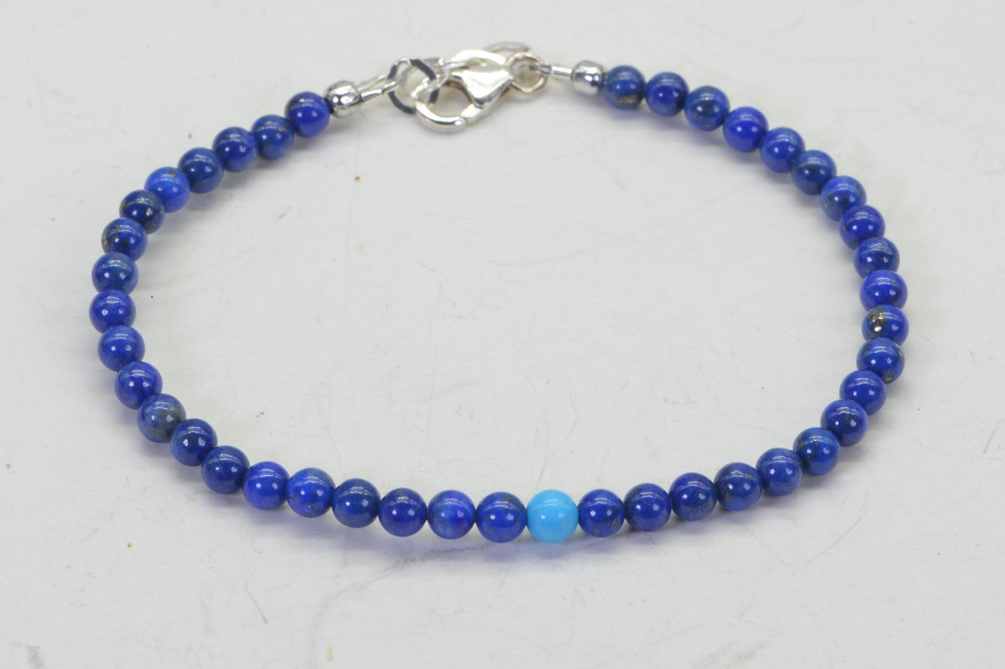 Lapis Lazuli & Sleeping Beauty Turquoise Bracelet: Sterling Silver