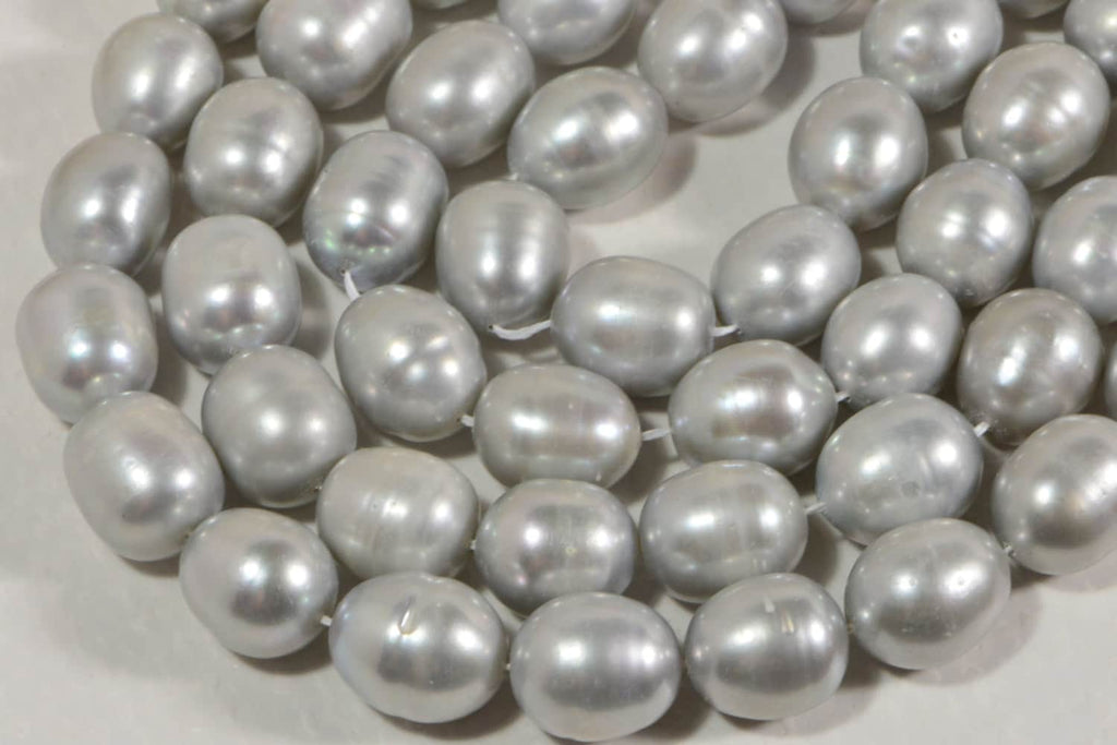 Gray Freshwater Pearl Beads 14x12mm: AA Grade Jewelry Supplies (2 Pearls)