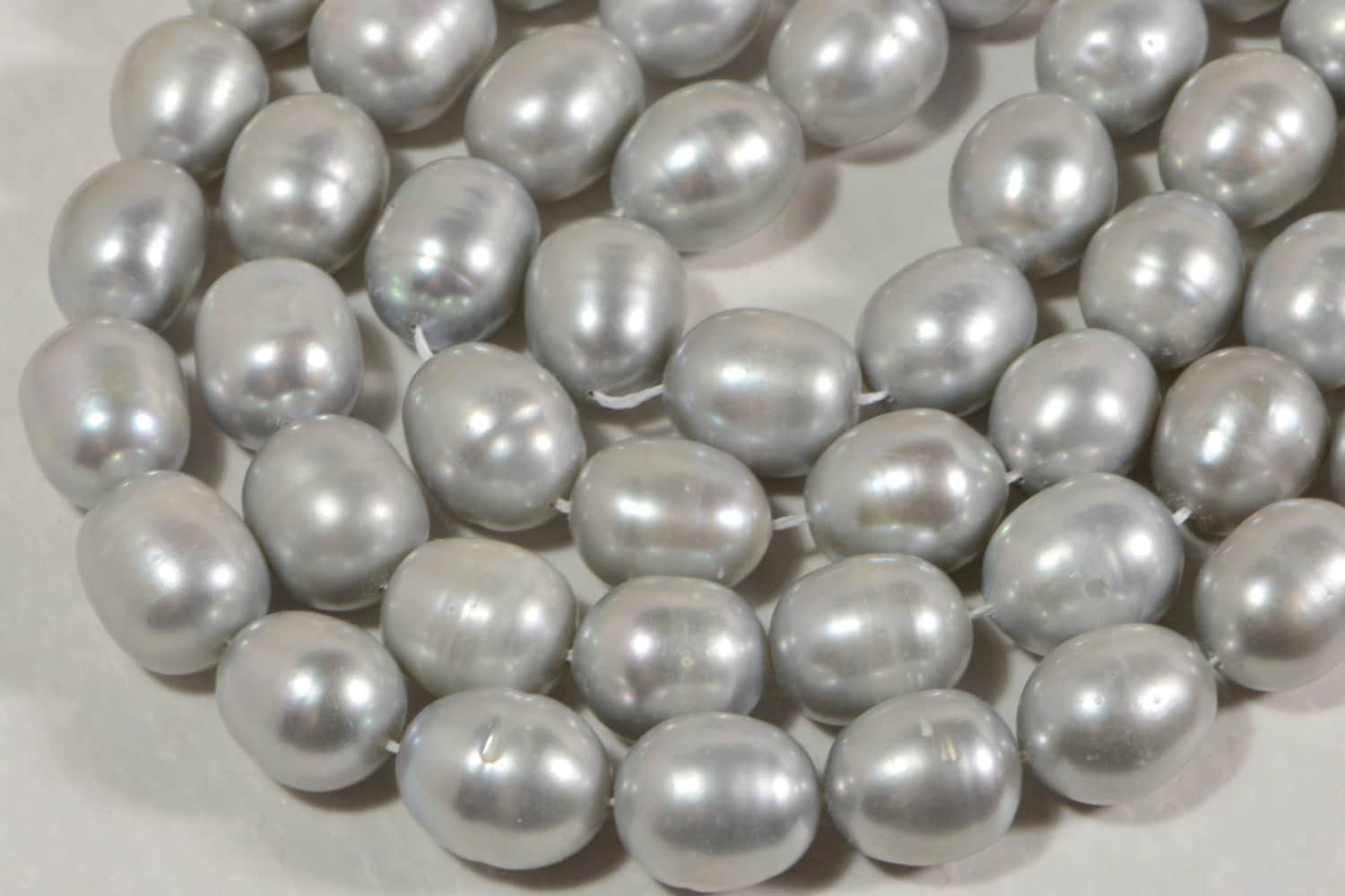 Gray Freshwater Pearl Beads 14x12mm: AA Grade Jewelry Supplies (2 Pearls)