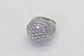 Bold Simulated Diamond Cluster Ring For Man Multi Stone Round Top Ring