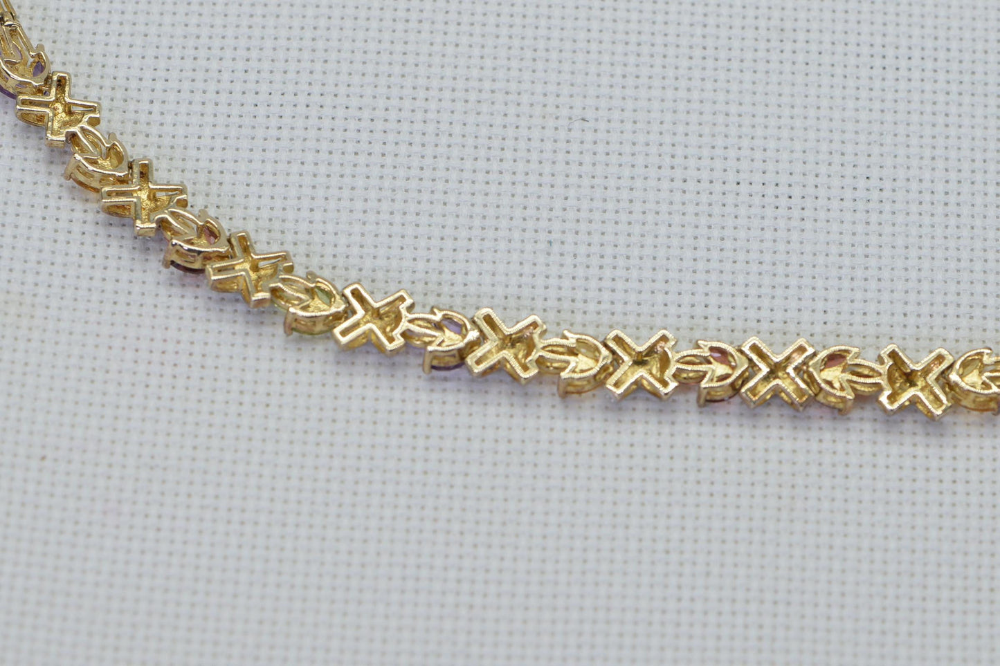 Natural Gemstone  Flower Design Multi Stone Necklace Two Color 14K Gold  over  Sterling Silver