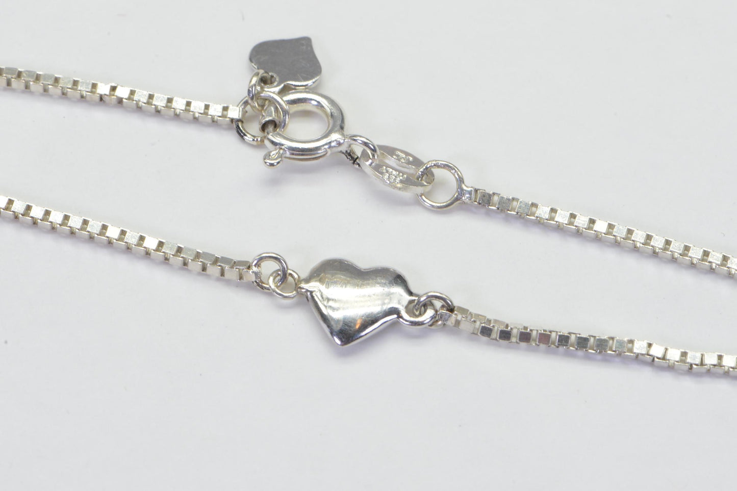 Two Hearts Bracelet, 14k White Gold Vermeil Charm, Anniversary Gift