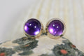 Amethyst Post Earrings  Sterling Silver Purple Studs Birthday Gift For Sister
