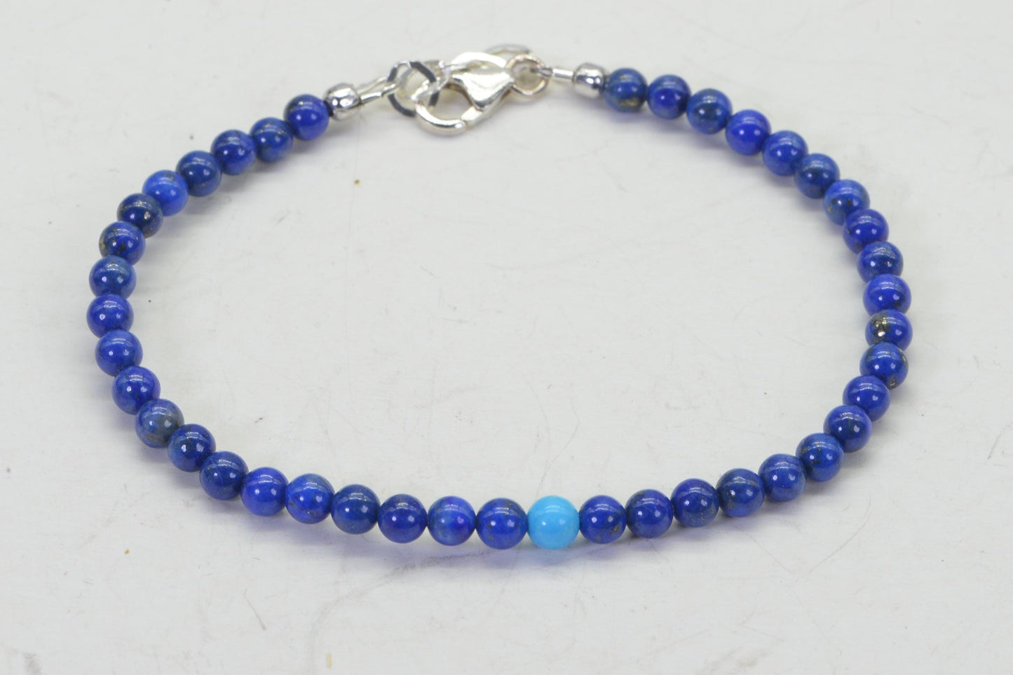 Lapis Lazuli & Sleeping Beauty Turquoise Bracelet: Sterling Silver