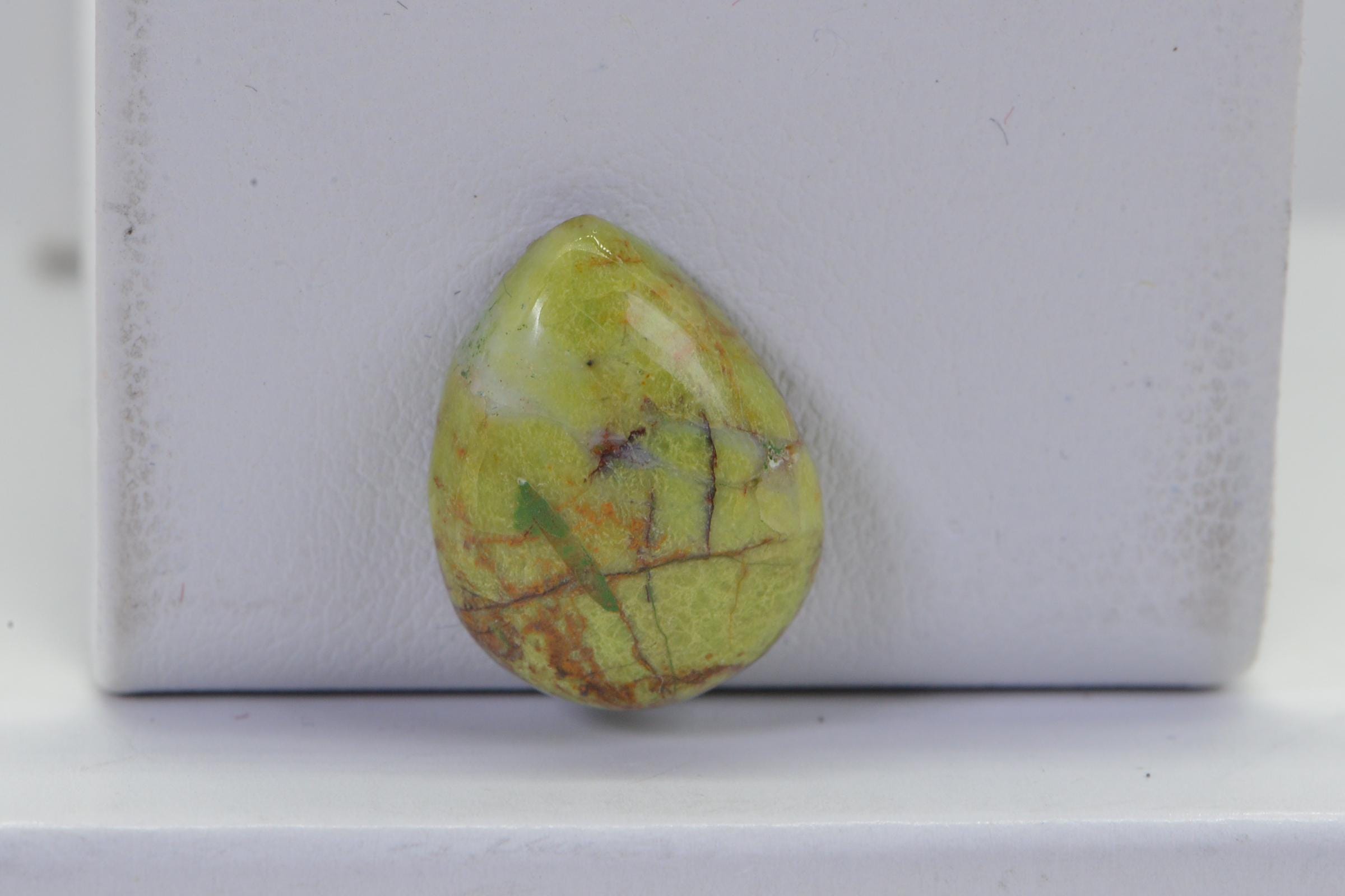 Australian Gaspeite  Cabochon Pear 16X12mm   Natural Olive Green Brown Rare Gemstone Cabochon