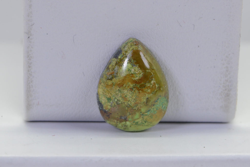 Australian Gaspeite  Cabochon Pear 16X12mm   Natural Olive Green Brown Rare Gemstone Cabochon