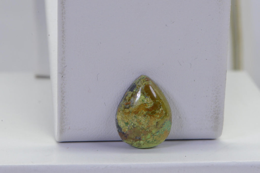 Australian Gaspeite  Cabochon Pear 16X12mm   Natural Olive Green Brown Rare Gemstone Cabochon
