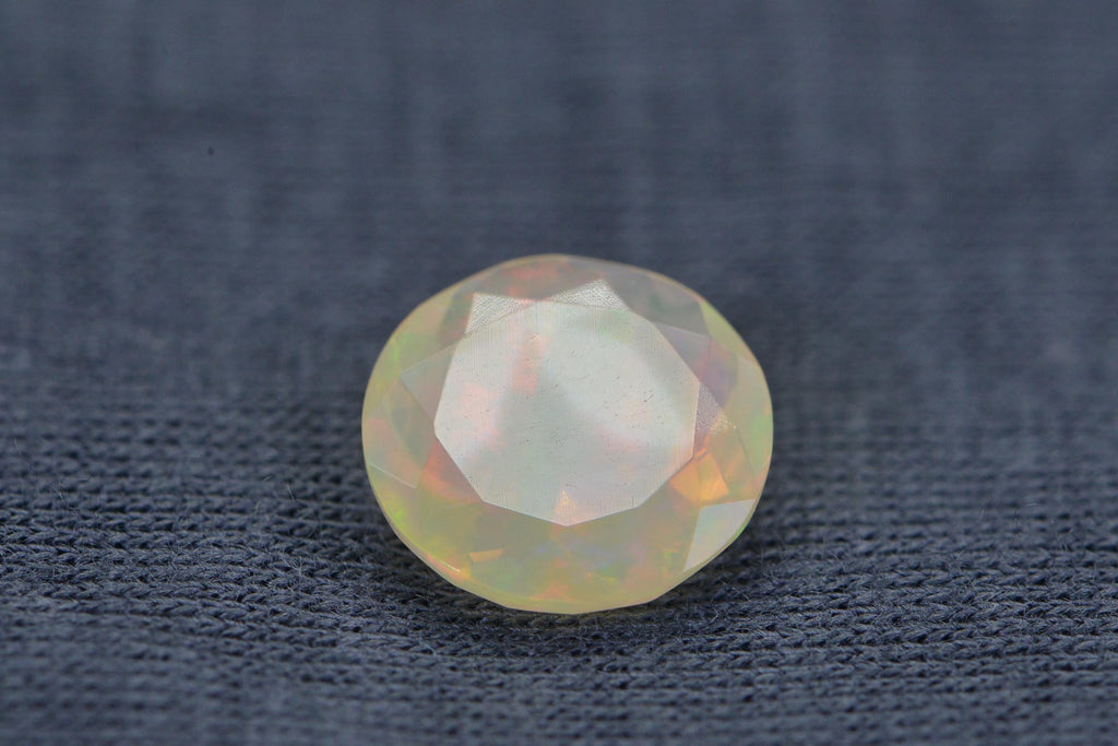 10mm White Opal Cabochon: Ethiopian Welo Opal Gemstone, 2 Ct