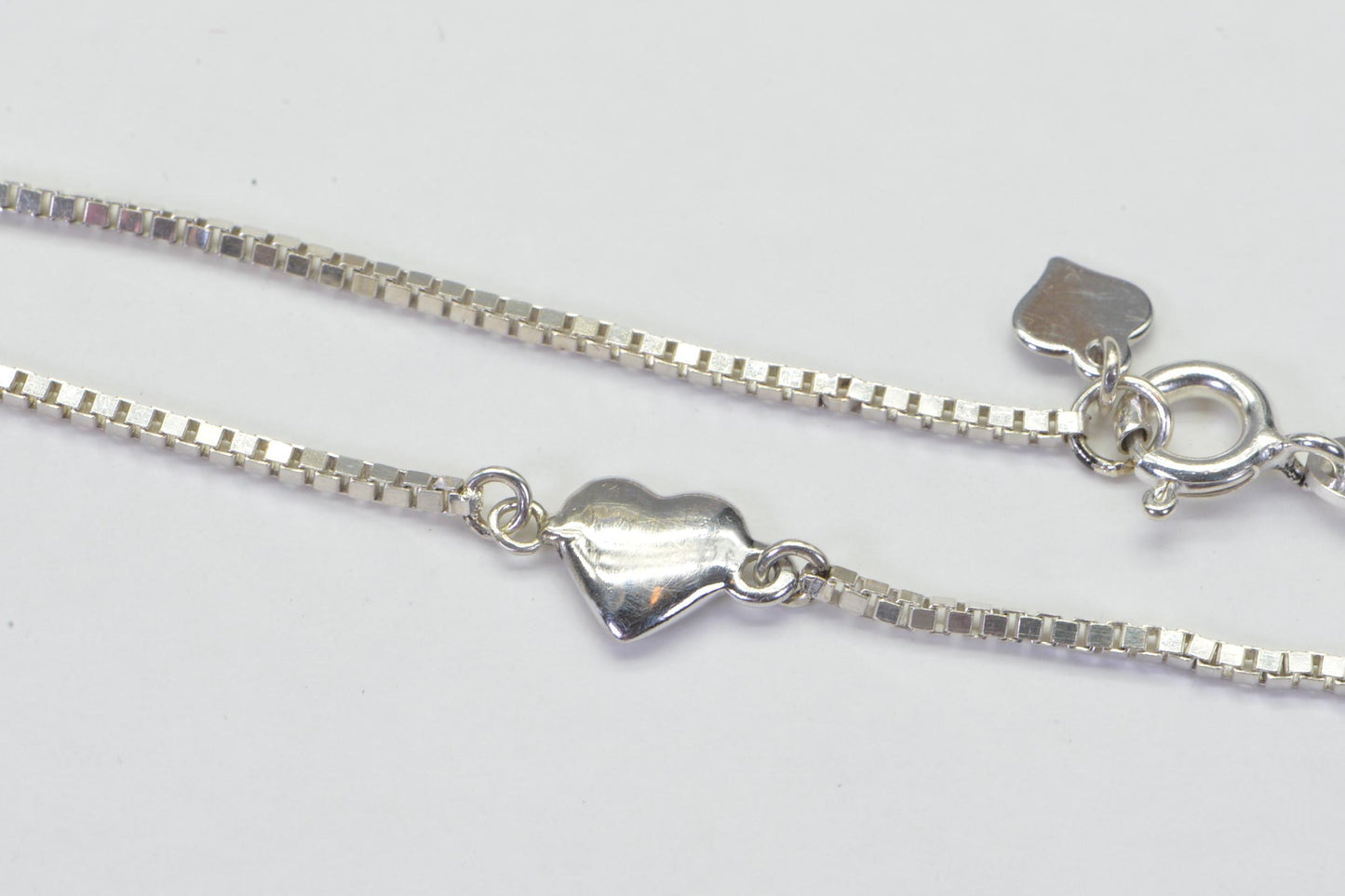 Two Hearts Bracelet, 14k White Gold Vermeil Charm, Anniversary Gift