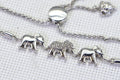 Real Diamonds Elephant bracelet 14K white Gold sterling silver Three figure animal bracelet Vintage Disney Jewelry Collection