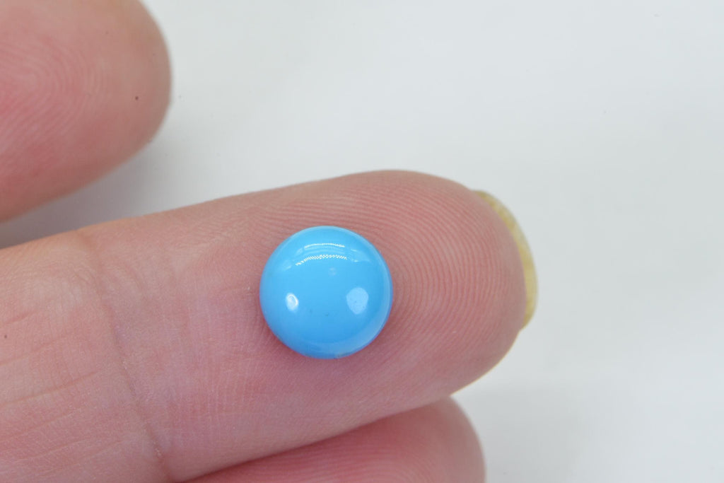 Sleeping Beauty Turquoise Cabochon 8mm Hand Cut Natural Gemstone Cabochon 1.9CT