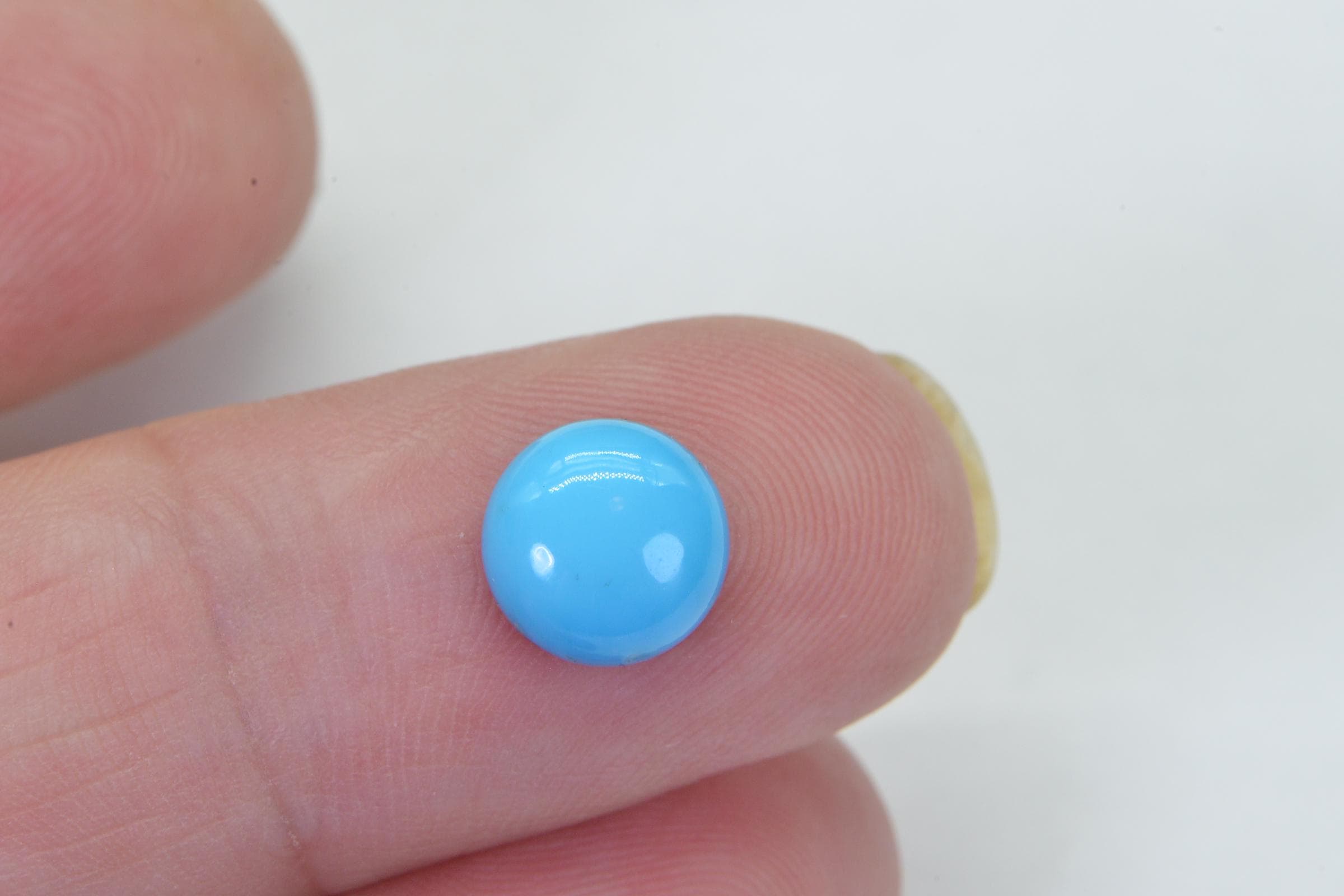 Sleeping Beauty Turquoise Cabochon 8mm Hand Cut Natural Gemstone Cabochon 1.9CT
