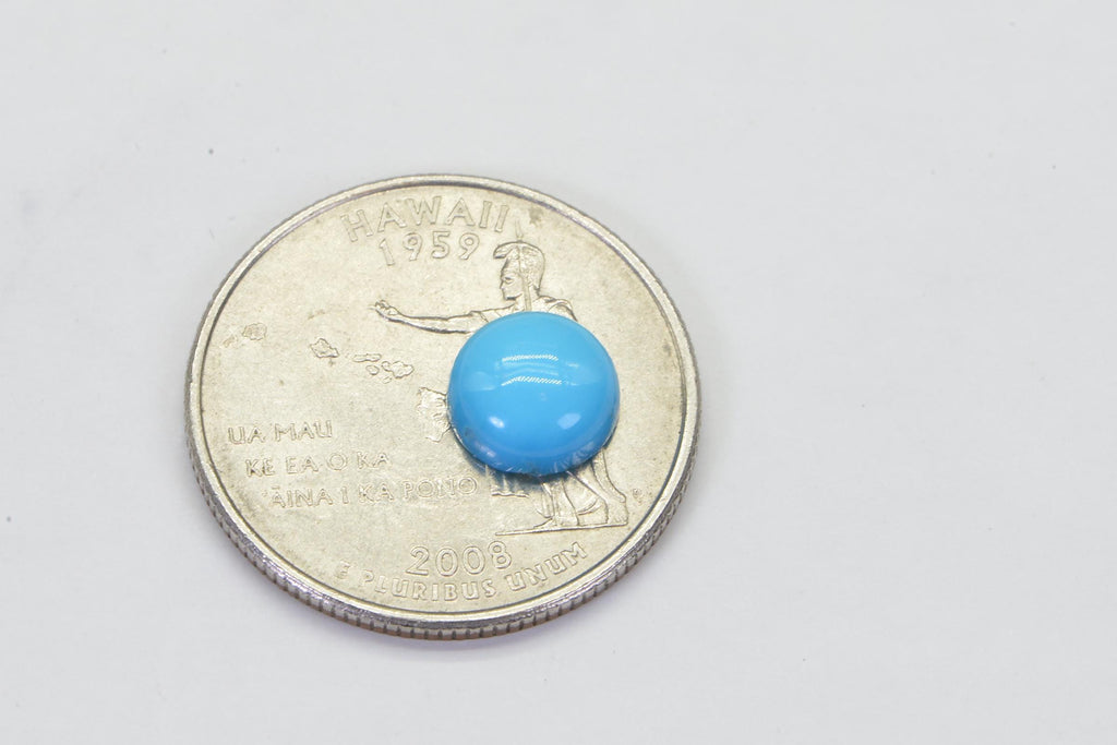 Sleeping Beauty Turquoise Cabochon 8mm Hand Cut Natural Gemstone Cabochon 1.9CT