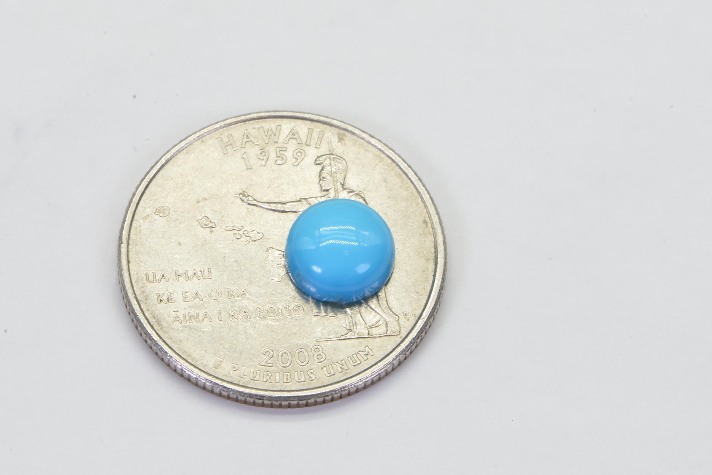 Sleeping Beauty Turquoise Cabochon 8mm Hand Cut Natural Gemstone Cabochon 1.9CT