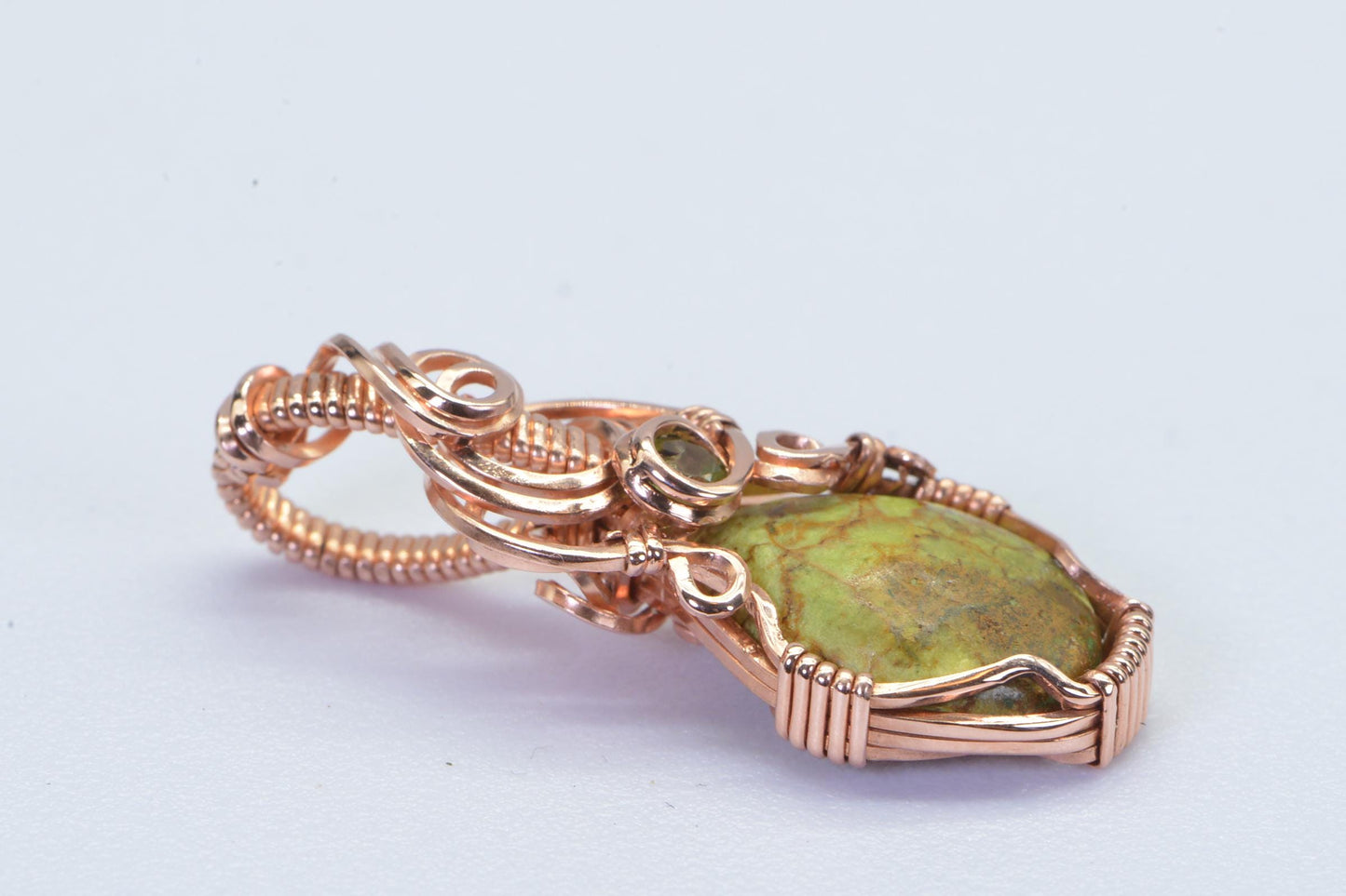 Rare Australian Gaspeite Copper Pendant Necklace: Healing Stone Jewelry